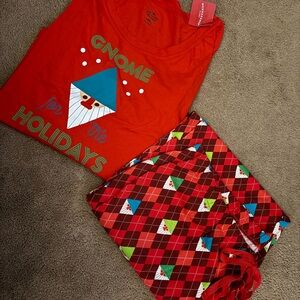 NWT Wondershop Festive Gnome Women’s XXL Pajama Set - Red and Green